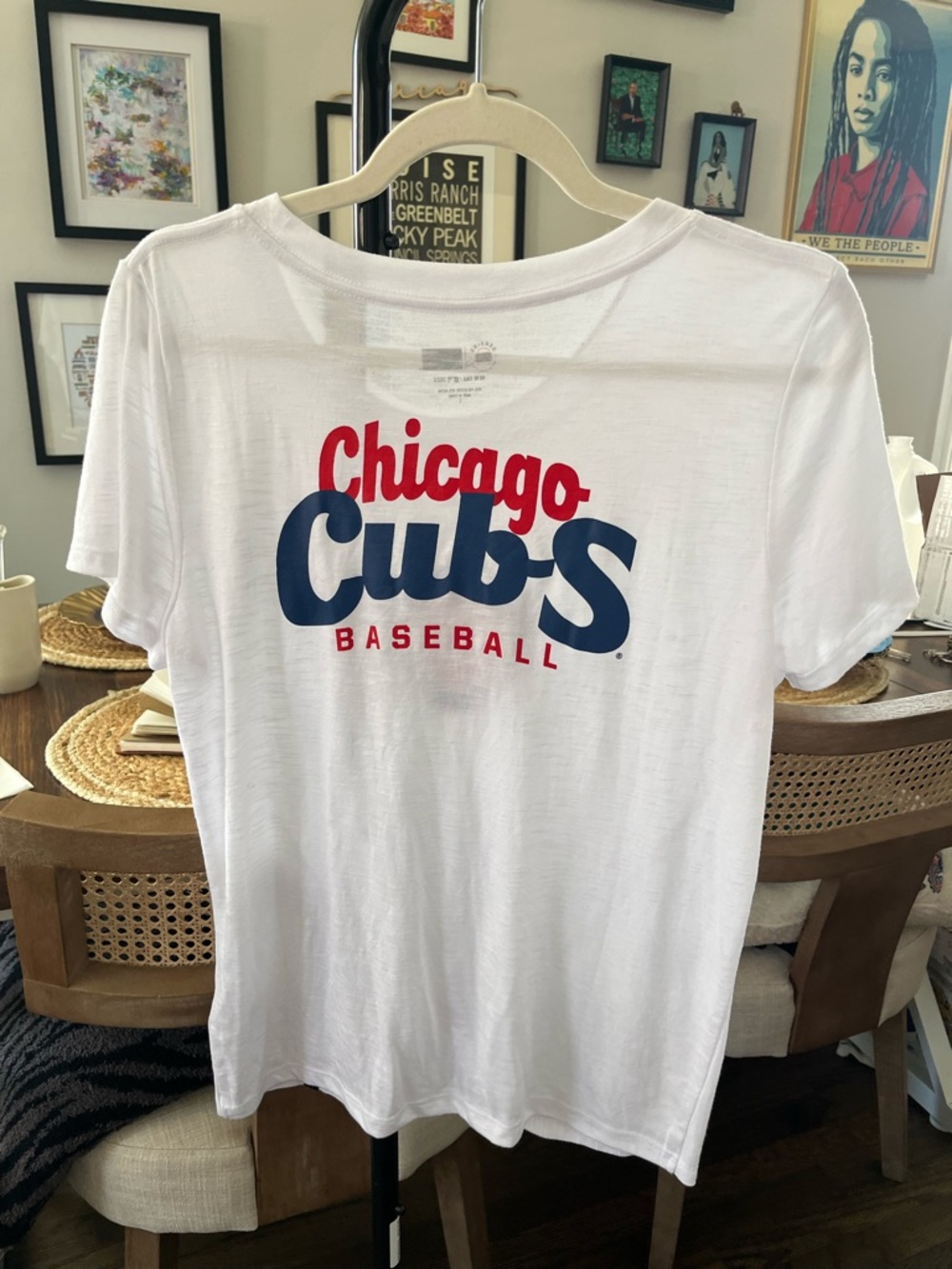 New Era Chicago Cubs White Short Sleeve Knot-Front Tee - Picture 4 of 4